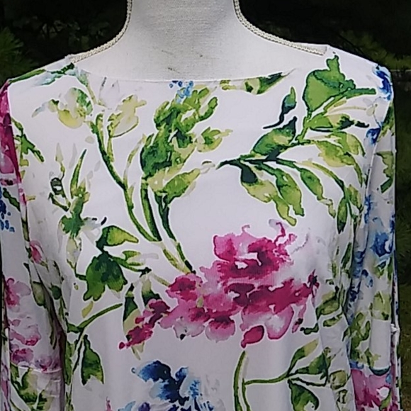 NEW Susan Graver Bateau Neck Split Sleeve Top - Picture 6 of 11